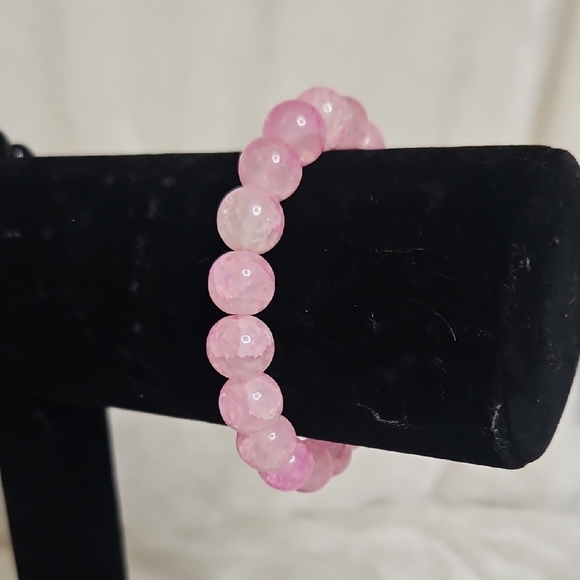 Natural Rose Quartz 8mm Beaded Stretch Bracelet Healing Crystal Stone Boho - Picture 6 of 6